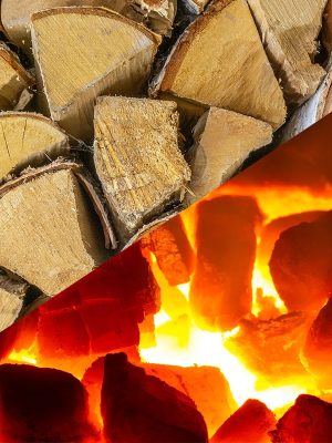 wooden logs stacked together on top of each other. Wall of stacked wood logs as background. stack of logs. Stack of firewood close up. Logs cuts prepared for fireplace.