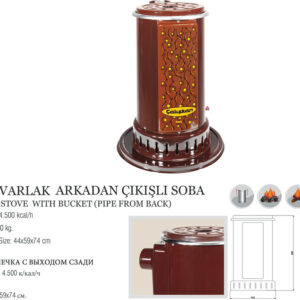 Çalışkan - Turbo Yuvarlak Arkadan Çıkışlı Soba